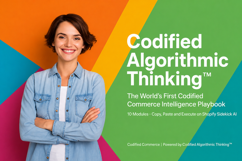 Codified Algorithmic Thinking™ by Codified Commerce — 
The World's First Codified Commerce Intelligence Playbook 
for Shopify Sidekick AI. 10 Modules. Copy, Paste and Execute.
